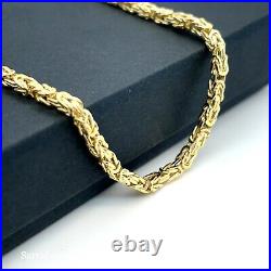 Byzantine KING 9ct Yellow Gold 2mm Semi-Solid Square Chain 18 Men's & Ladies