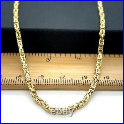 Byzantine KING 9ct Yellow Gold 2mm Semi-Solid Square Chain 18 Men's & Ladies