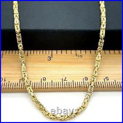 Byzantine KING 9ct Yellow Gold 2mm Semi-Solid Square Chain 18 Men's & Ladies