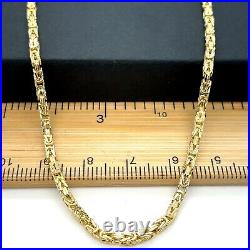 Byzantine KING 9ct Yellow Gold 2mm Semi-Solid Square Chain 22 Men's & Ladies