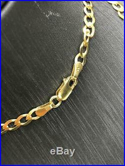 CURB Chain Bracelet Necklace 9ct 375 Yellow Solid GOLD 4MM ALL SIZES BRAND NEW