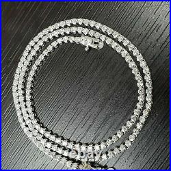 Certified! 4CT Round Diamond Tennis Necklace In Hallmarked White Gold
