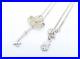 Clogau Silver & 9ct Rose Gold Diamond Kensington Key Pendant & 18 Chain