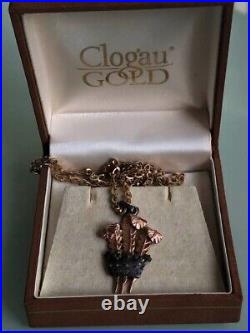 Clogau welsh gold Feathers Pendant and chain 9ct Rose Gold & yellow gold