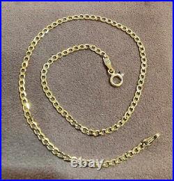 Curb Anklet 9ct Gold Solid Curb Link Fully Hallmarked Ankle Bracelet 9ct Gold