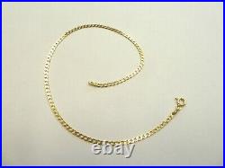 Curb Anklet 9ct Gold Solid Curb Link Fully Hallmarked Ankle Bracelet 9ct Gold