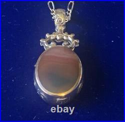 David Scott Walker Rose Gold 9ct blue John and agate Fob And Long Chain