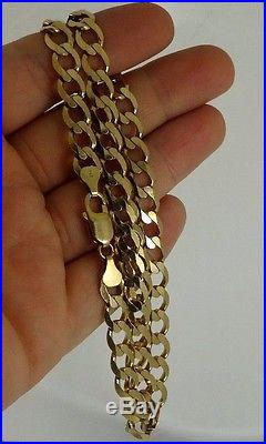 Diamond Cut Solid 9ct Gold CURB Chain 20 26gr Hm Xmas Gift RRP £1300 8mm links