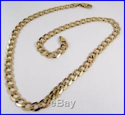 Diamond Cut Solid 9ct Gold CURB Chain 20 26gr Hm Xmas Gift RRP £1300 8mm links