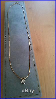 Diamond Necklace 9ct gold beautiful fitting. Smooth gold chain
