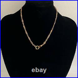 Edwardian 9ct/9k, 375 Gold fancy link chain, solid bolt ring & Dog clip fitting