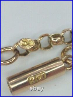 Edwardian 9ct Gold Chain. Barrel Clasp. Lavaliere. Pendant. 4.7 gm. 19 1/2