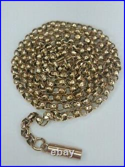 Edwardian 9ct Gold Chain. Barrel Clasp. Lavaliere. Pendant. 4.7 gm. 19 1/2