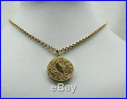 Edwardian Beautiful 9ct Gold Engraved Locket And Chain