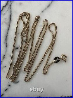 Elizabethan Vintage 9Ct Y Gold Curb Link Chain Necklace 3.25Gr, 1.5mm, 52.5cm