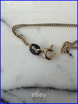 Elizabethan Vintage 9Ct Y Gold Curb Link Chain Necklace 3.25Gr, 1.5mm, 52.5cm