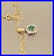 Emerald And Diamond Pendant On Necklace 9ct Gold 375, 0.5ct, 1.2g