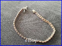Ernest Jones 9ct Gold Diamond Tennis Bracelet 0.50 carat original box & sleeve