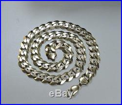 Excellent 9ct Gold Curb Necklace Chain 22 inches 87.5g 3+oz (72693)