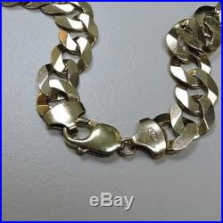 Excellent 9ct Gold Curb Necklace Chain 22 inches 87.5g 3+oz (72693)