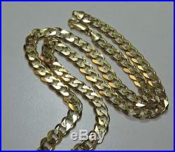 Excellent Heavy 9ct Solid Gold Curb Chain Necklace 57.3 Gram 2oz 24 in (17900L)