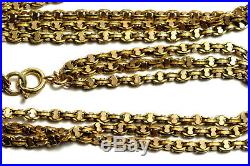 Exquisite Antique Victorian 9ct Gold Fancy-Link Muff Guard Chain 32g 3-Strand