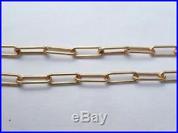 Fab Vintage 9ct Gold Trombone Long Chain Link 32 Muff Guard Necklace 12.4 Gram