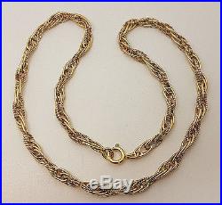 Fabulous 9ct Gold 16 1/2 Twist Link Chain Necklace. Goldmine Jewellers
