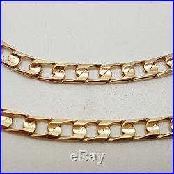 Fabulous 9ct Gold 18 Bevelled Curb Link Chain Necklace. Goldmine Jewellers