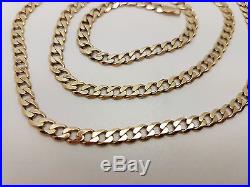 Fabulous 9ct Gold 22 Plain Curb Link Chain Necklace. Goldmine Jewellers