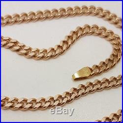 Fabulous 9ct Gold 22 Solid Plain Curb Link Chain Necklace. Goldmine Jewellers