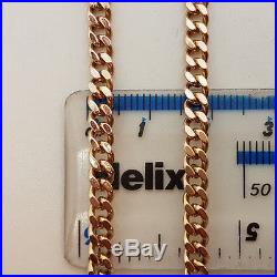 Fabulous 9ct Gold 22 Solid Plain Curb Link Chain Necklace. Goldmine Jewellers