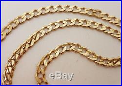 Fabulous 9ct Gold 24 Bevelled Curb Link Chain Necklace. Goldmine Jewellers