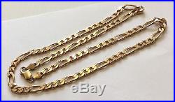 Fabulous Gents High Quality Very Heavy Hallmarked Solid 9ct Gold Figaro Chain