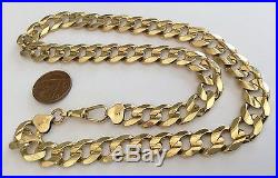 Fabulous Gents Huge Solid Heavy Full Hallmarked Massive 9ct Gold Neck Chain 87 G