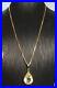 Fabulous solid 9ct Gold Citrine Teardrop Pendant On 9ct 20in Box Chain Necklace
