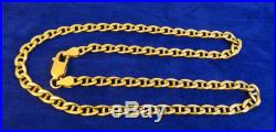 Fancy Italian 18 Solid 9ct Gold CURB Chain Necklace 21gr Hm 5mm links cx339