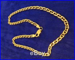 Fancy Italian 18 Solid 9ct Gold CURB Chain Necklace 21gr Hm 5mm links cx339