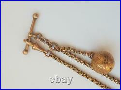 Fancy Victorian 9 ct. Rose Gold Watch Albertina Chain c. 1900 / 8.9 g