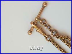 Fancy Victorian 9 ct. Rose Gold Watch Albertina Chain c. 1900 / 8.9 g