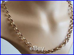 Fine 9ct / 9k 375 gold large heavy belcher chain necklace