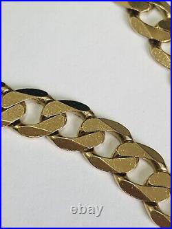 Fine 9ct Yellow Gold Solid Curb Linked Chain Necklet 20 Inches