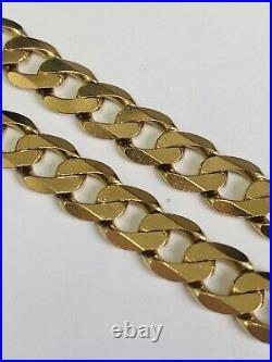 Fine 9ct Yellow Gold Solid Curb Linked Chain Necklet 20 Inches