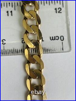 Fine 9ct Yellow Gold Solid Curb Linked Chain Necklet 20 Inches