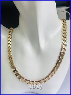 Fine 9ct Yellow Gold Solid Curb Linked Chain Necklet 20 Inches