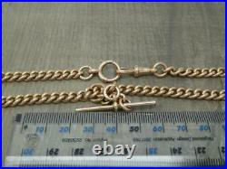 Fine Antique English 9ct 9k Solid Rose Gold Hallmarked Albert Watch Chain