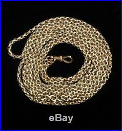 Fine Antique Guard/Muff Chain 9ct Gold Long Length 57in (144.78cm) 31.6grams