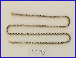 Fine Antique Victorian 9ct Gold Fancy Belcher Link Necklace Chain + Barrel Clasp