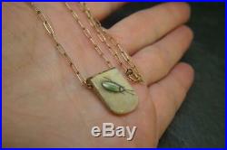 Fine Antique Victorian Japanese Shibayama Bug Insect Pendant w 9ct Gold Chain