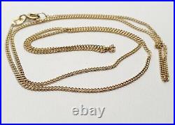 Fine Curb Pendant Chain Necklace 19'' 9ct Yellow Gold 1.30mm